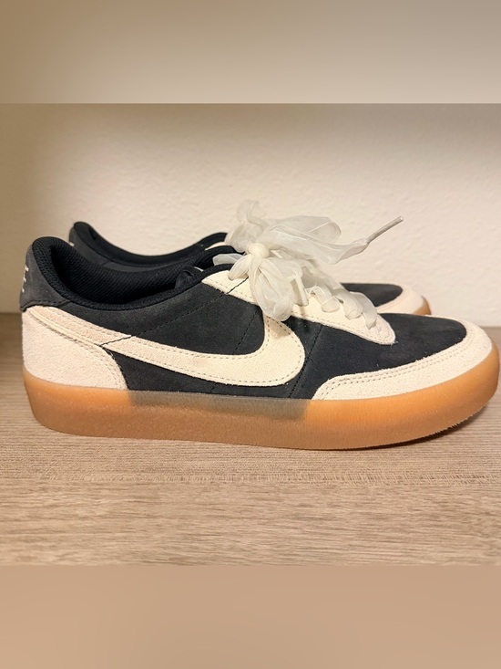 Nike Shoes - Womens Black and White Suede Sneakers with Gum Sole - Classic Athletic Style